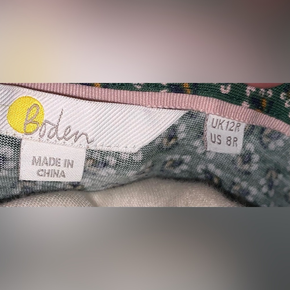 Boden Buttoned Jersey Midi Long Sleeve Dress with pockets green Women’s size 8 - Picture 8 of 11